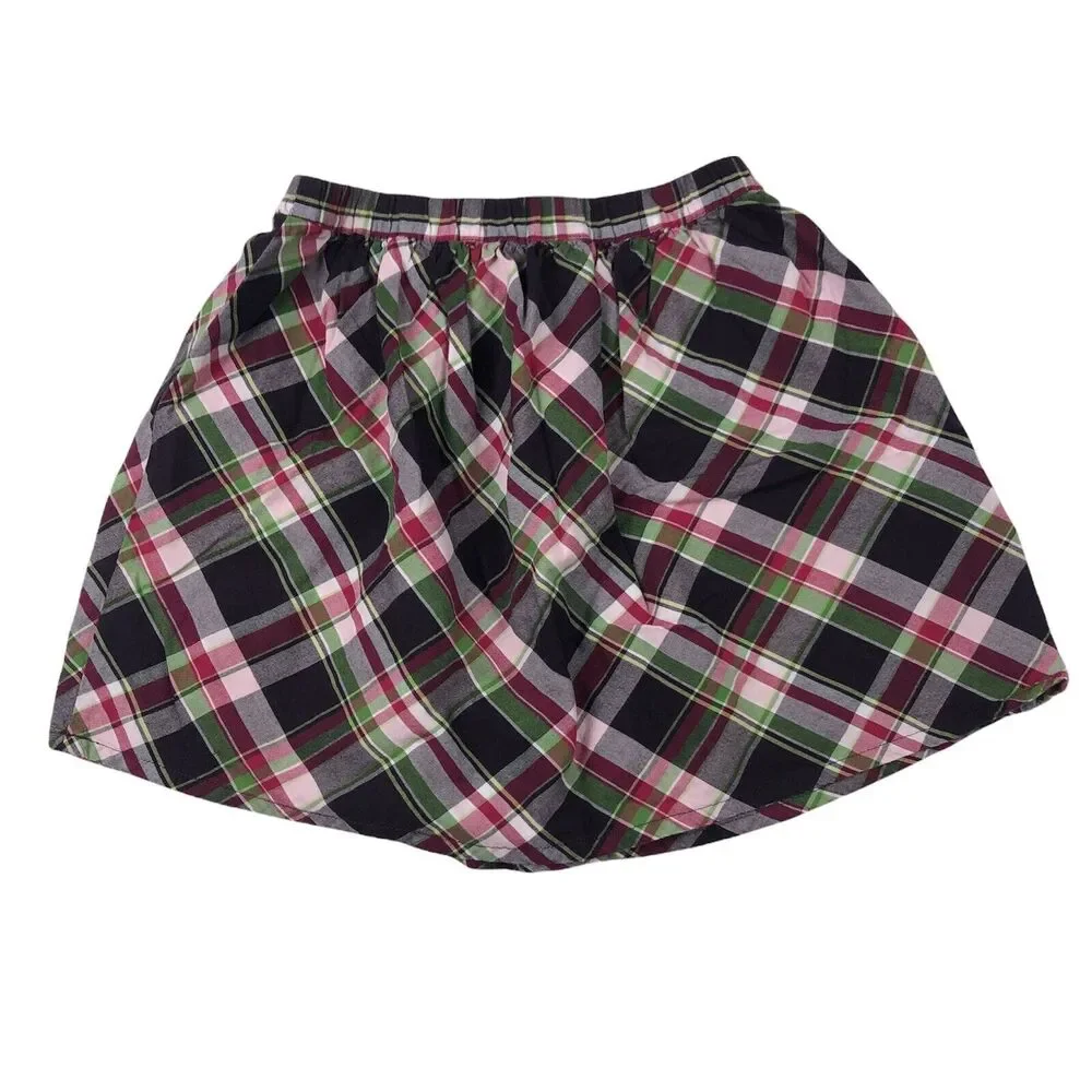 Gymboree Purple Pink Green Plaid Skirt Girls Size 9